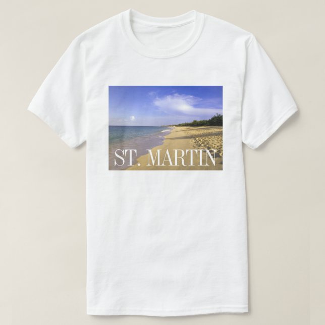 T-shirt Plage de Baie Longue, St. Martin (Design devant)