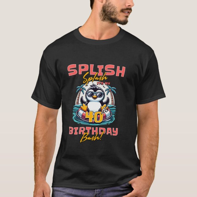 T-shirt Plage de bash 40e Anniversaire Poo de plage de bas (Devant)