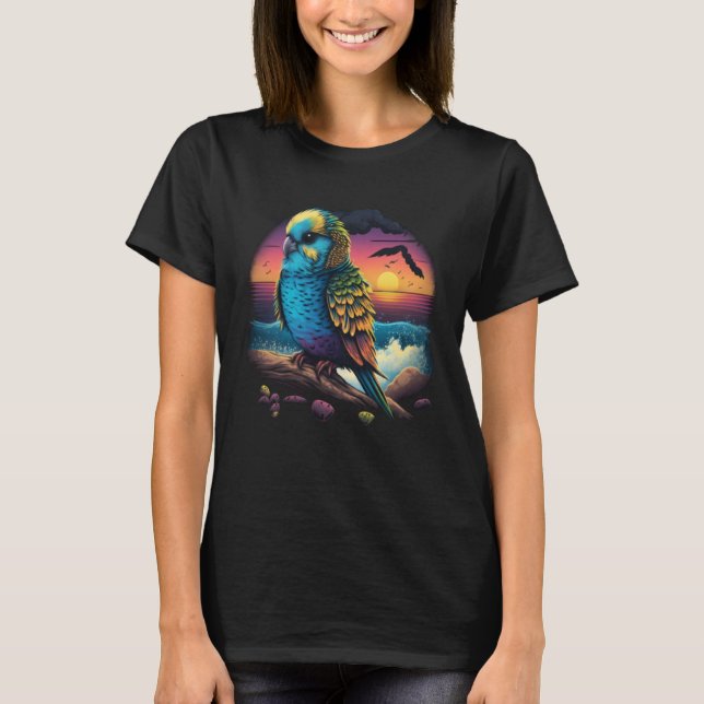T-shirt Plage de Budgie Perruche Bouddhique Perruche Oisea (Devant)