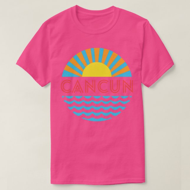 T-shirt Plage de Cancun Soleil Et Vagues (Design devant)