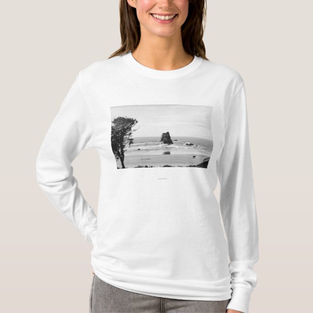 T-shirt Plage de canon, scène de l'Orégon avec les (Devant)