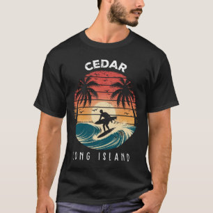 T-shirt Plage de Cedar Beach Long Island Surfboard Vagues