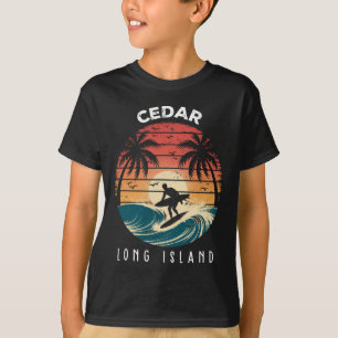 T-shirt Plage de Cedar Beach Long Island Surfboard Vagues