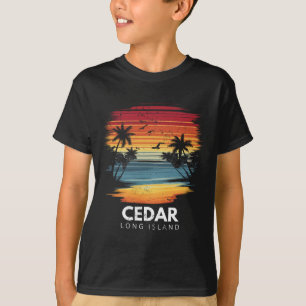 T-shirt Plage de Cedar Long Island Planche de surf Surf vi