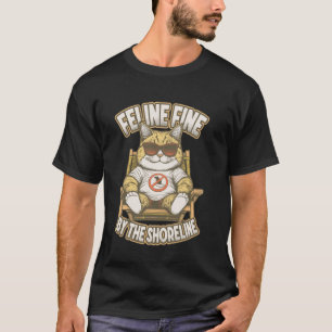 T-shirt Plage de chats Félins Superbes Rivage Drôle Vacanc