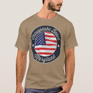 T-shirt Plage de Chesapeake - T-S souvenir patriotique du