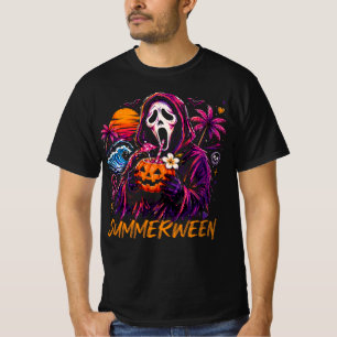 T-shirt Plage de citrouille Ghostface de Summerween