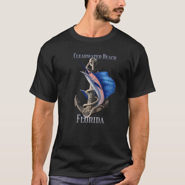 T-shirt Plage de Clearwater Floride Espadon Marlin Océan P (Devant)