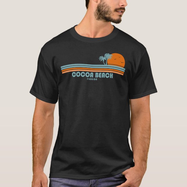 T-shirt Plage de Cocoa Floride palmiers solaires (Devant)