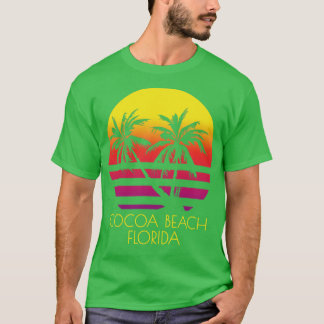 T-shirt Plage de Cocoa Floride Vintage Coucher de soleil T
