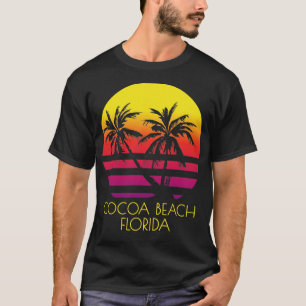 T-shirt Plage de Cocoa Floride Vintage Coucher de soleil T