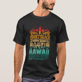 T-shirt Plage de coucher de soleil Oahu North Shore Hawaii