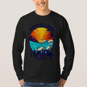 T-shirt Plage de coucher de soleil Rétro Bahamas Caraïbes