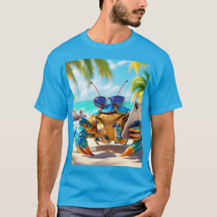 T-shirt Plage de crabe de coquille mignonne Imaginaire