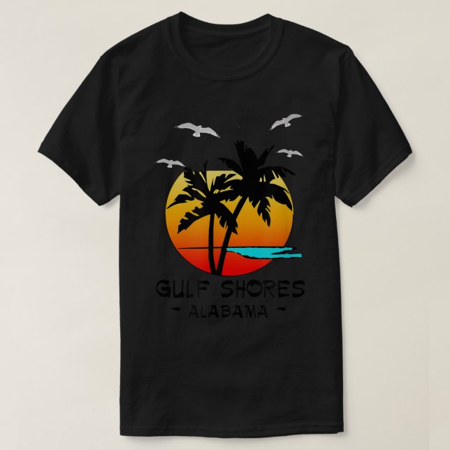 T-SHIRT PLAGE DE DESTINATION TROPICALE D'ALABAMA  (Design devant)