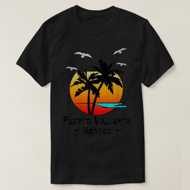 T-SHIRT PLAGE DE DESTINATION TROPICALE DE PUERTO VALLARTA  (Design devant)