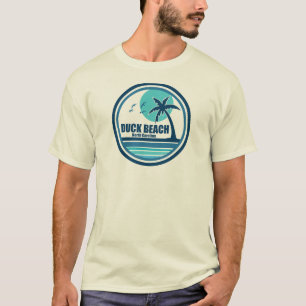 T-shirt Plage de Duck Caroline du Nord Palmier Oiseaux