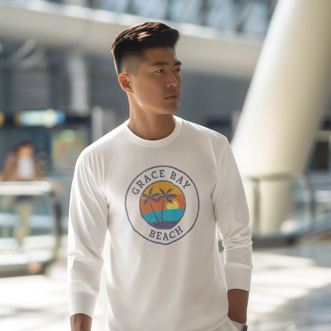 T-shirt Plage De Grace Bay, Turcs Et Caicos Classique Défr (Créateur téléchargé)