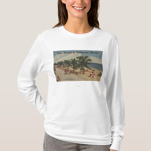 T-shirt Plage de Hollywood, la Floride - vue de plage (Devant)