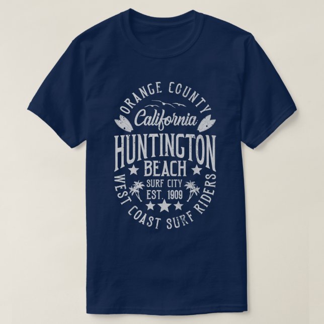 T-shirt Plage de Huntington Surf City Orange County Califo (Design devant)