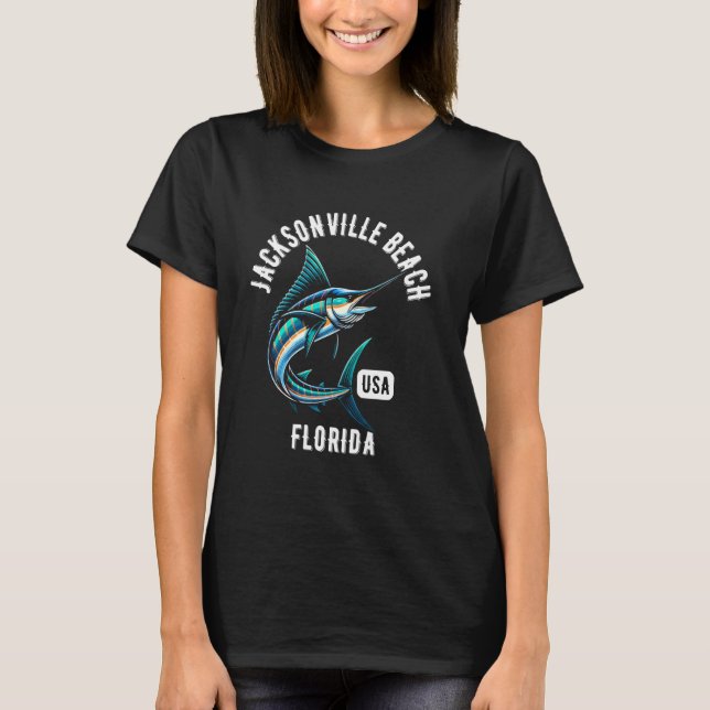 T-shirt Plage de Jacksonville Floride États-Unis Pêche Con (Devant)