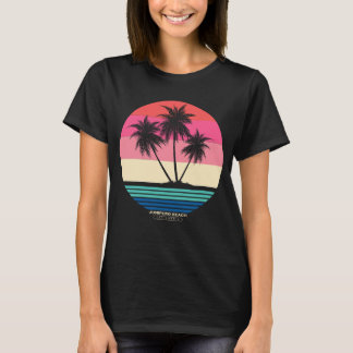 T-shirt Plage de Junipero Beach Retro Sunset Palm Trees