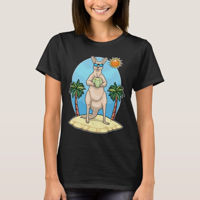 T-shirt Plage de kangourou Été noix de coco (Devant)