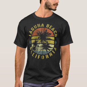 T-shirt Plage de Laa Californie Rétro Palmier Coucher de s