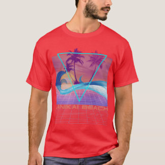 T-shirt Plage de Lanikai Rétro 80S Vaporwave Beach boy