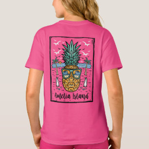 T-shirt Plage de l'île d'Amelia rétro des deux côtés