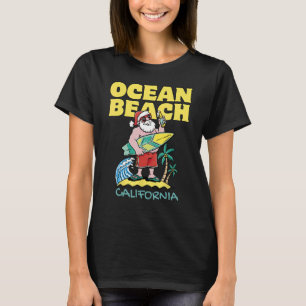 T-shirt PLAGE DE L'OCÉAN CALIFORNIE Père Noël Christmas Su