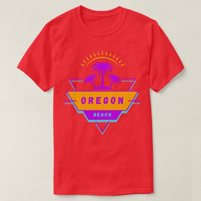 T-shirt Plage de l'Oregon Vibes 80s 90s (Design devant)