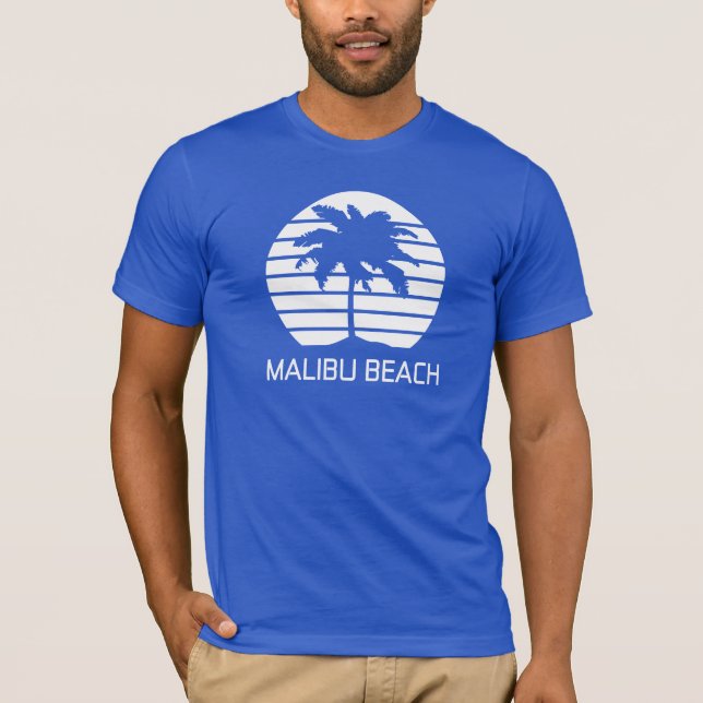 T-shirt Plage de Malibu rétro (Devant)