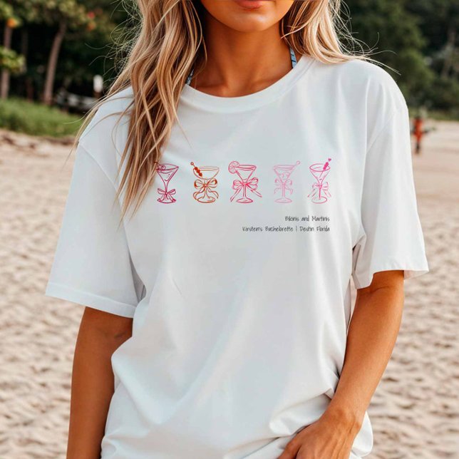 T-shirt Plage de Martini rose Bachelorette (Créateur téléchargé)