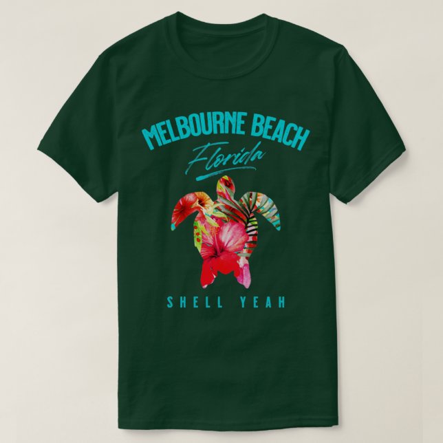 T-shirt Plage de Melbourne Floride Hibiscus tropicaux Fleu (Design devant)