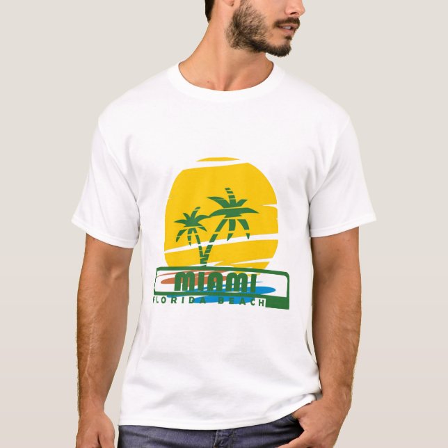 T-shirt Plage de miami d'été - floride (Devant)