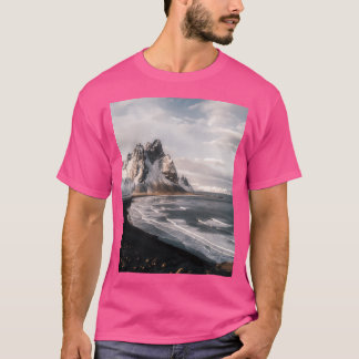 T-shirt Plage de montagne islandaise de Stokksnes Sunset -