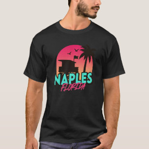 T-shirt Plage de Naples vintage Floride Palmiers Fl Retro