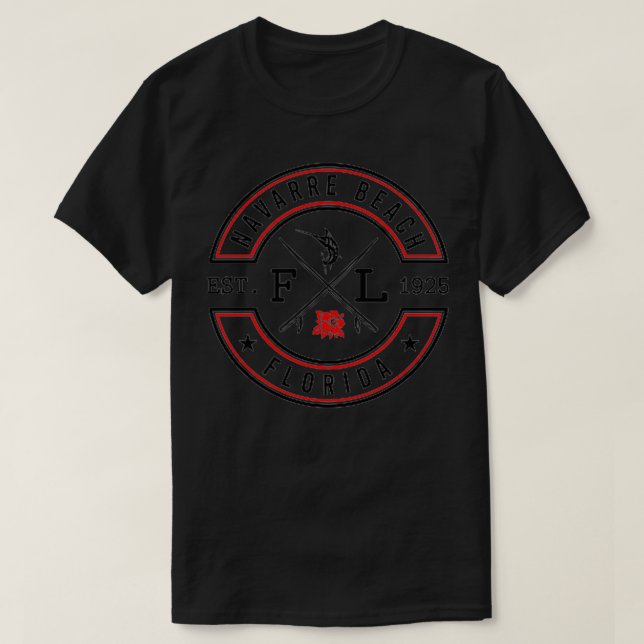 T-shirt Plage de Navarre Floride FL Retro Plage de Surfer  (Design devant)
