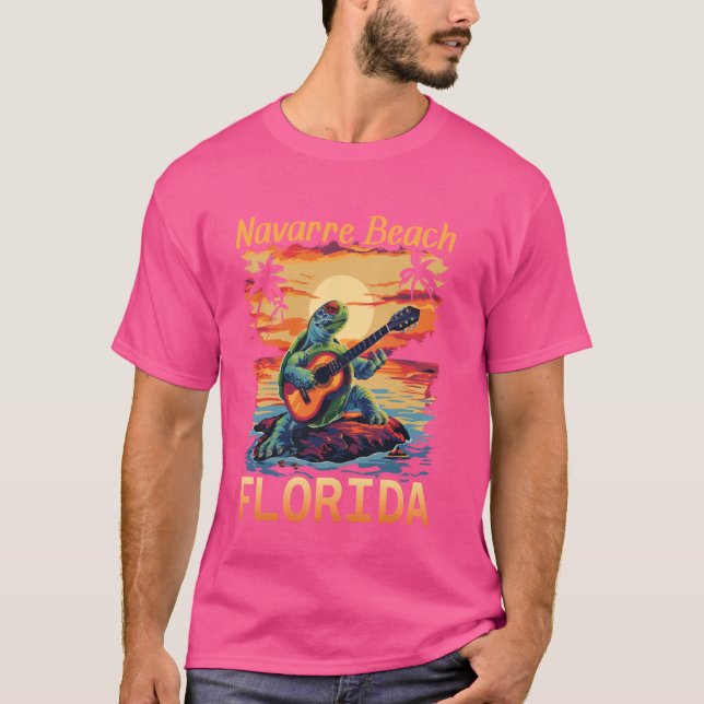 T-shirt Plage de Navarre Floride Turtle Lover été (Devant)