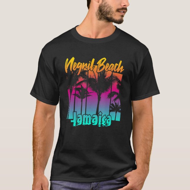 T-shirt Plage de Negril Jamaïque 1 (Devant)