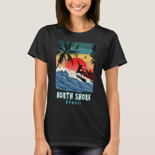 T-shirt Plage de North Shore Hawaï Surf Vintage Rétro Palm