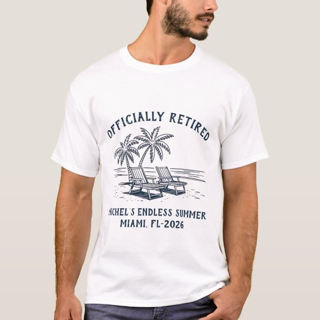 T-shirt Plage de Palm Tree à la retraite officielle Vacanc (Devant)