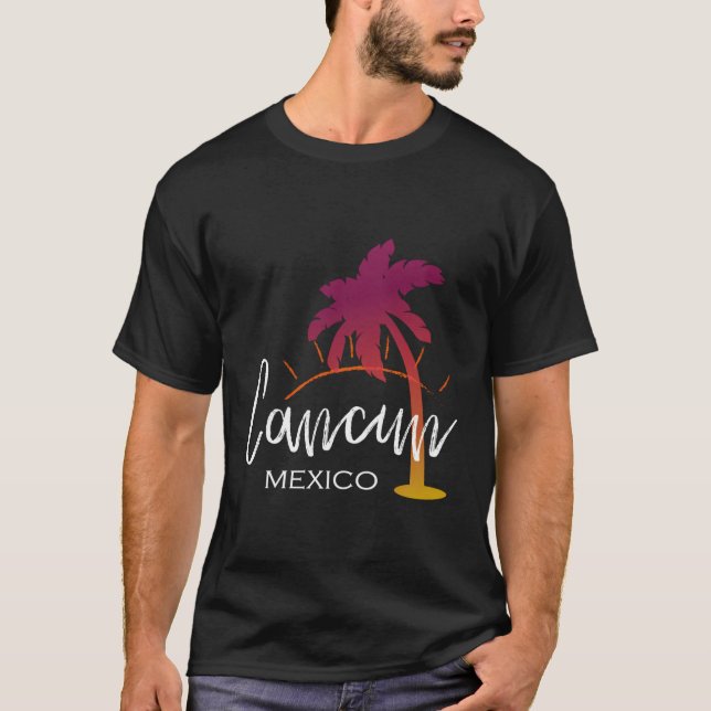 T-shirt Plage de Palm Tree de Cancun Mexique (Devant)