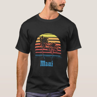 T-shirt Plage de Palmiers de soleil de Maui Hawaii