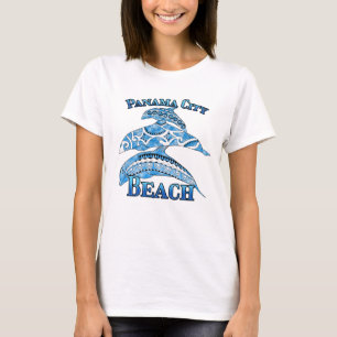 T-shirt Plage de Panama City Floride Tribal Dauphins Vacan