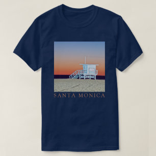 T-shirt Plage de père Noël Monica   Los Angeles, Californi