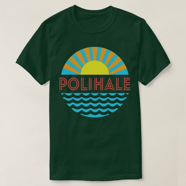 T-shirt Plage de Polihale Soleil Et Vagues (Design devant)