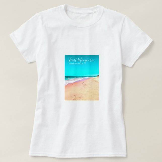 T-shirt Plage de Port Macquarie en Australie (Design devant)
