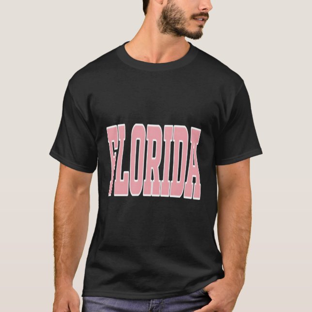 T-shirt Plage de Preppy Pink Florida (Devant)